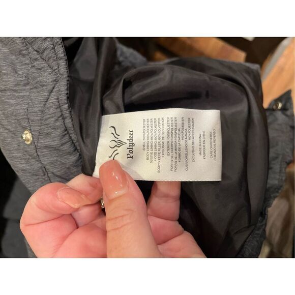 Polydeer Black Quilted Puffer Coat Hidden Zipper sz XXL NWOT - Picture 13 of 13